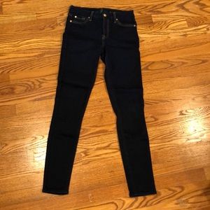 7 For All Mankind Dark Wash Skinny Jeans
